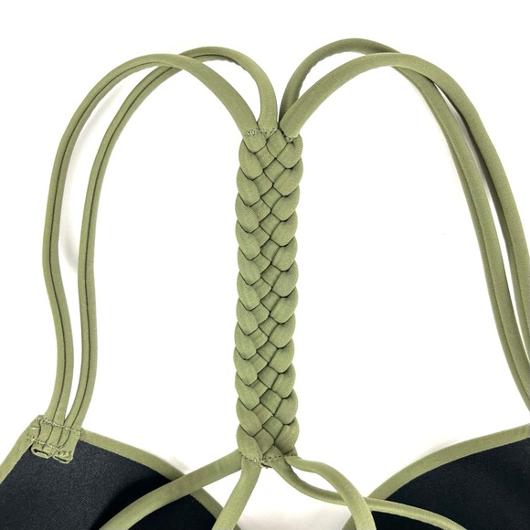 Hollister Co. T-Back Braid Olive Push-Up Plunge Bikini Top - Picture 6 of 6